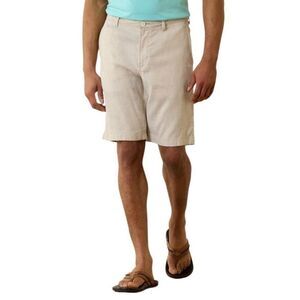 SZ 36 NWT Tommy Bahama Beach Coast Linen-Blend Flat-Front 10-Inch Shorts in Ston